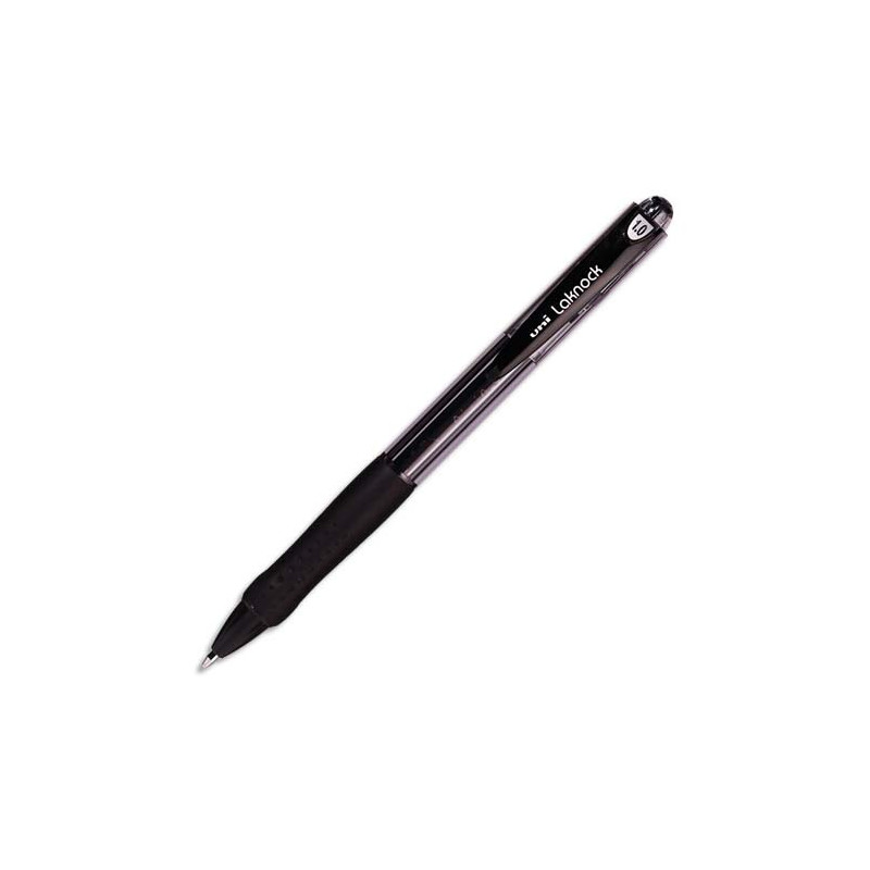 UNI-BALL Stylo à bille rechargeable pointe moyenne rétractable encre Noire corps avec grip LAKNOCK