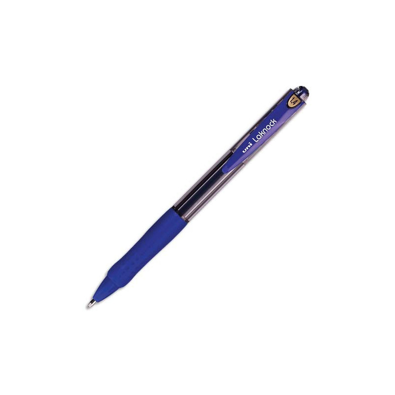 UNI-BALL Stylo bille rechargeable pointe large rétractable encre Bleue corps avec grip LAKNOCK