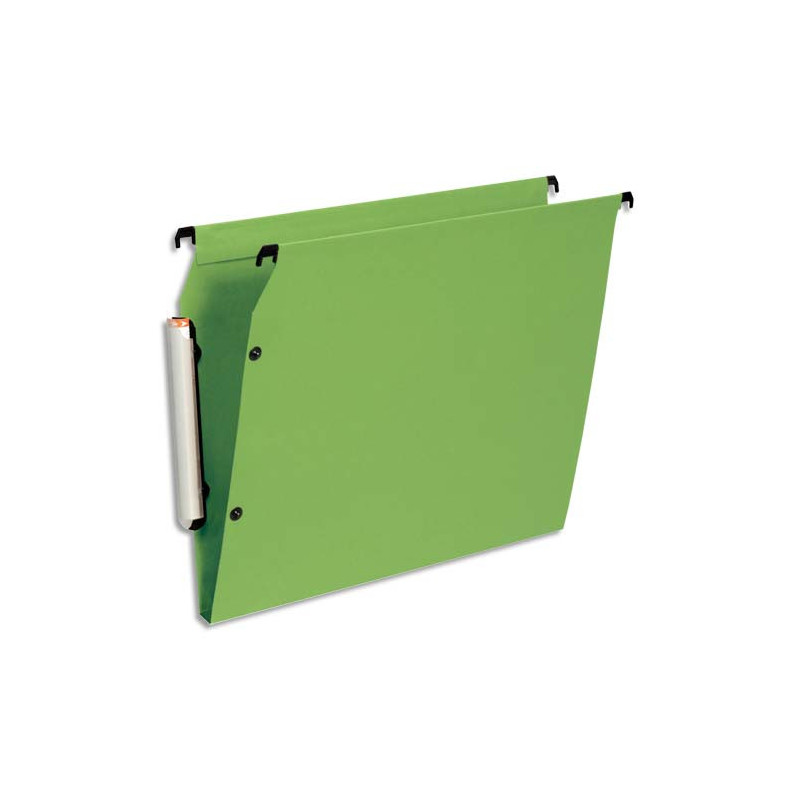 ESSELTE Paquet de 10 dossiers suspendus LMG ARMOIRE en polypro opaque. Fond 15, bouton-pression. Vert