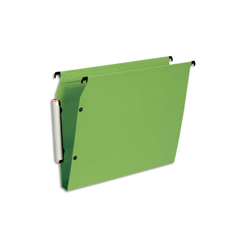 ESSELTE Paquet de 10 dossiers suspendus LMG ARMOIRE en polypro opaque. Fond 30, bouton-pression. Vert