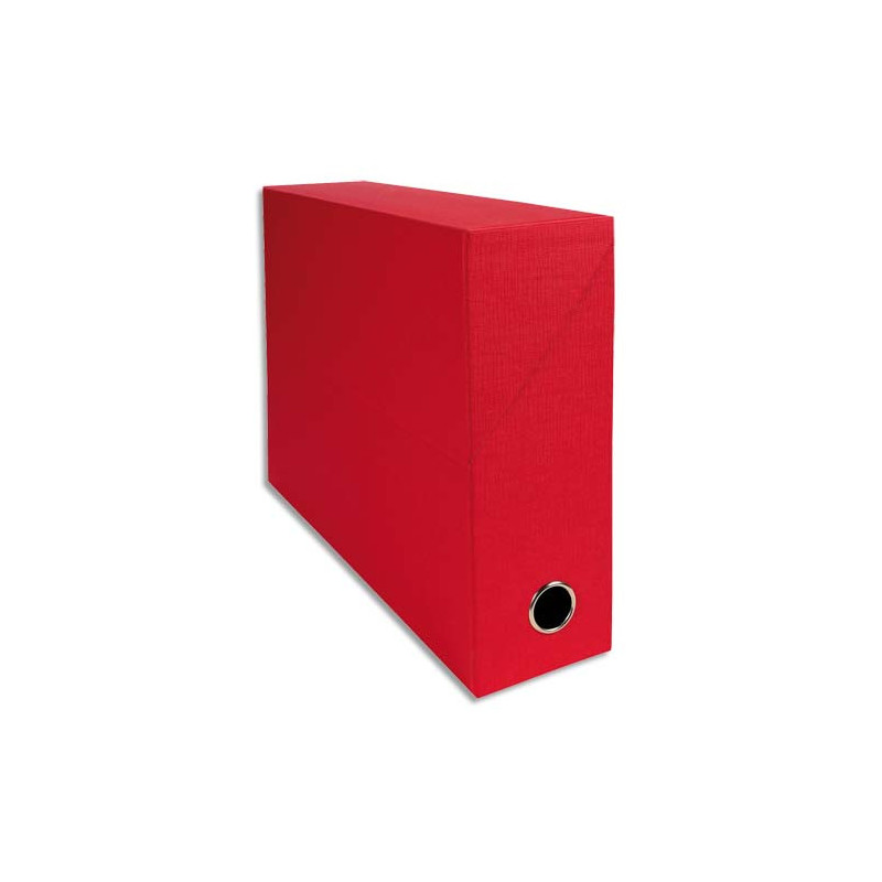EXACOMPTA Boîte de transfert, carton rigide recouvert de papier toilé, dos 9 cm, 34x25,5 cm, Rouge