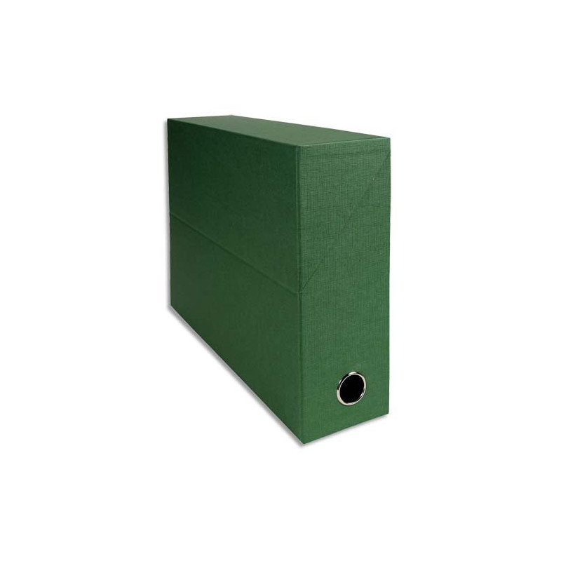 EXACOMPTA Boîte de transfert, carton rigide recouvert de papier toilé, dos 9 cm, 34x25,5 cm, Vert