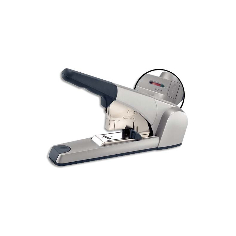 LEITZ Agrafeuse spécifique socle capacité 1 à 60 feuilles technologie Flatclinch. Coloris Gris métal