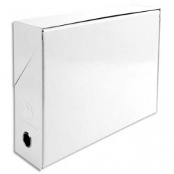 EXACOMPTA Boîte de transfert Iderama, carte lustrée pelliculée, dos 9 cm, 34x25,5 cm, coloris Blanc