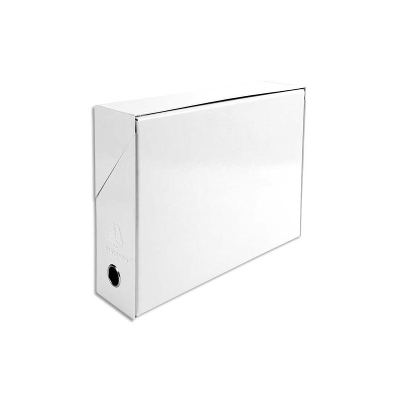 EXACOMPTA Boîte de transfert Iderama, carte lustrée pelliculée, dos 9 cm, 34x25,5 cm, coloris Blanc