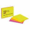 POST-IT Lot 4 blocs assortis Super Sticky 45 feuilles 203x152mm (vert néon, Jaune, Orange néon, Fuchsia)