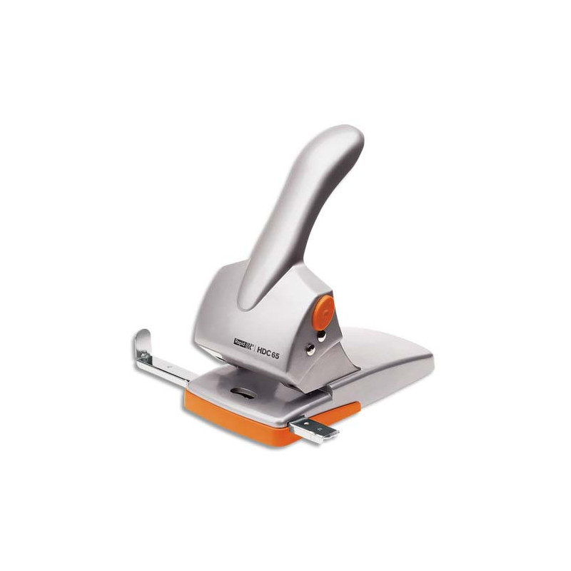 RAPID Perforateur 2 trous DUAX. Capacité 65 feuilles. Argent/Orange