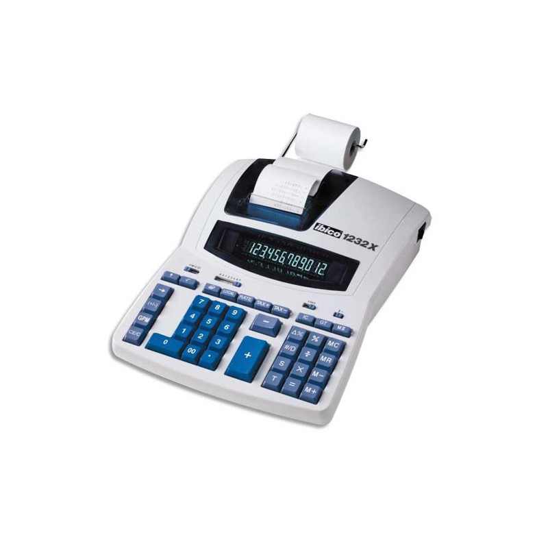 IBICO Calculatrice imprimante de bureau professionnelle 12 chiffres 1232X IB404108