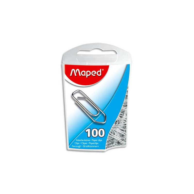 MAPED Boîte de 100 trombones en acier galvanisé 25 mm