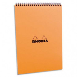 RHODIA Bloc de direction couverture reliure intégrale en-tête Orange 80 feuilles format A4 réglure 5x5