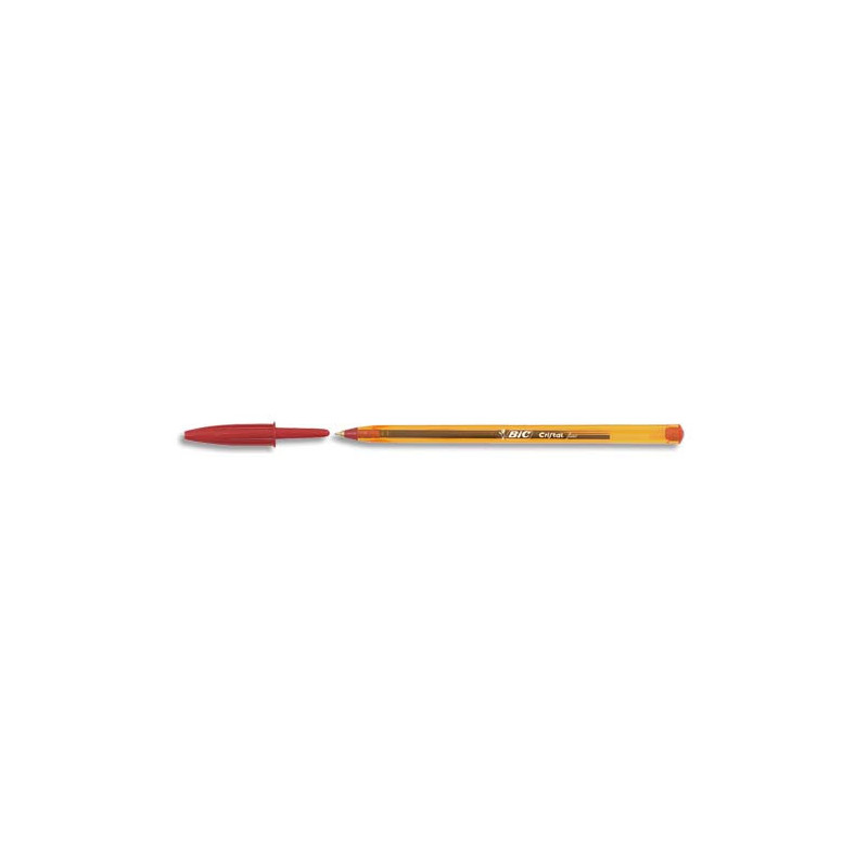 BIC Cristal Original Stylos-Bille Pointe Fine (0,8 mm) - Rouge