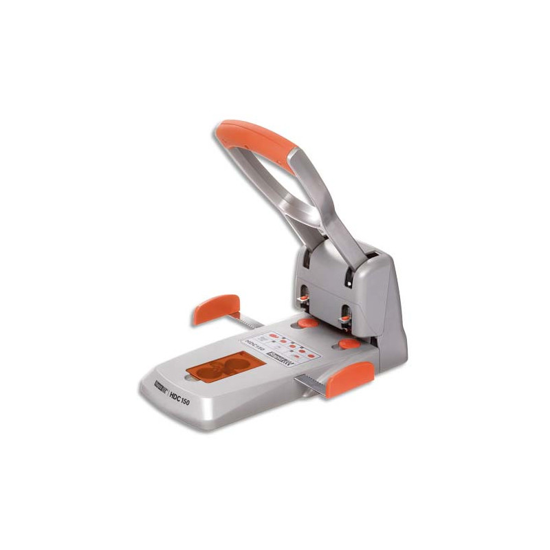 RAPID Perforateur 2 trous. Capacité 150 feuilles. Argent/Orange