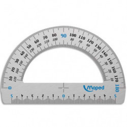 MAPED Rapporteur demi circulaire 180° aluminium 12 cm