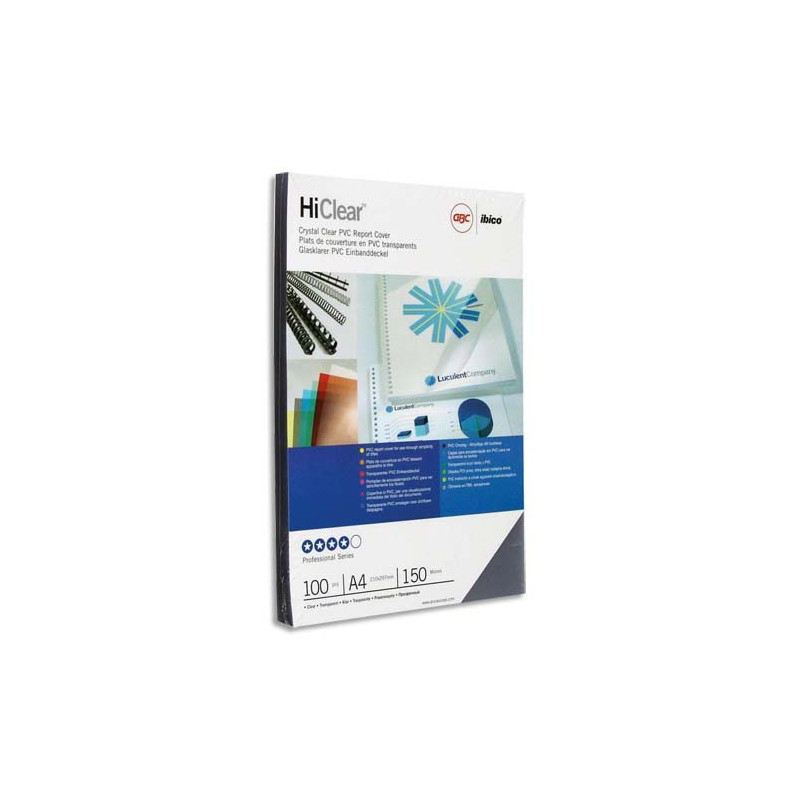 GBC Boîte de 100 Couvertures transparentes 150µ incolore CE011580E