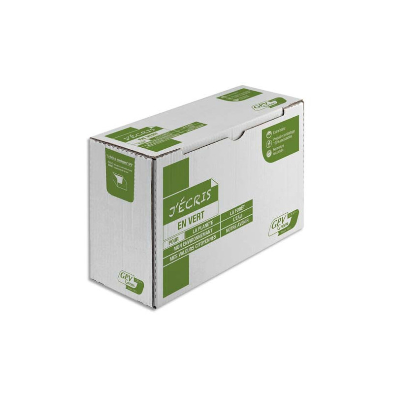 GPV Boîte de 500 enveloppes recyclées extra Blanches Erapure, format DL 110x220mm 80g 2821