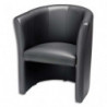 Chauffeuse Club finition en simili cuir Noire, structure en bois - Dimensions : L76 x H64 x P78 cm