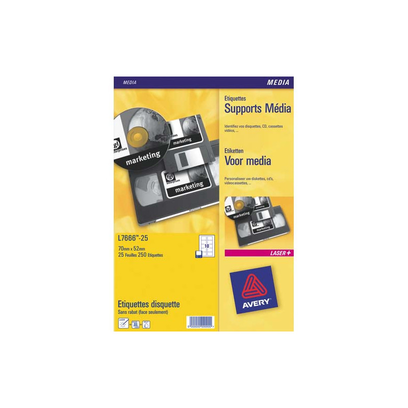 AVERY Boîte de 8400 Mini étiquettes Blanches 46x11.1mm (Boîte de 100) L7656-100
