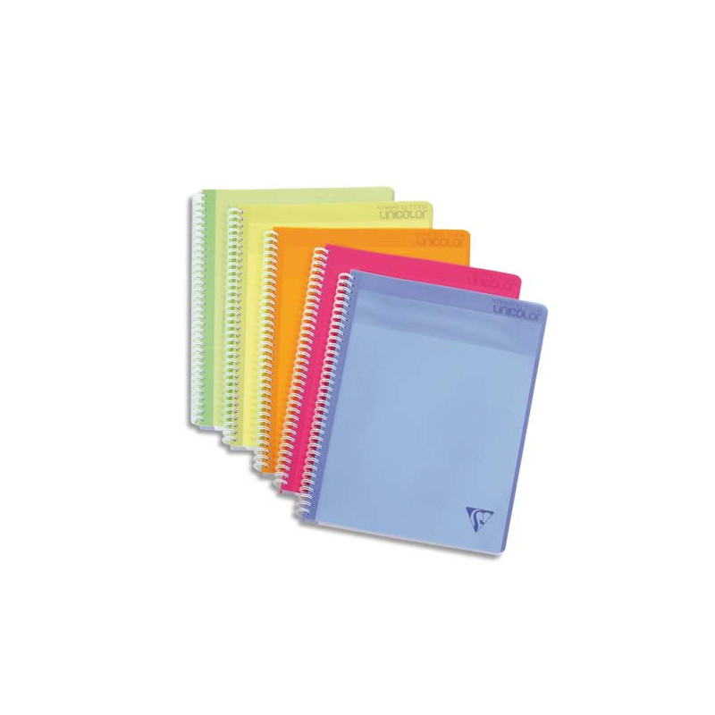 CLAIREFONTAINE Cahier Linicolor Meetingbook spirale polypropylène 160 pages format A4+. Coloris assortis