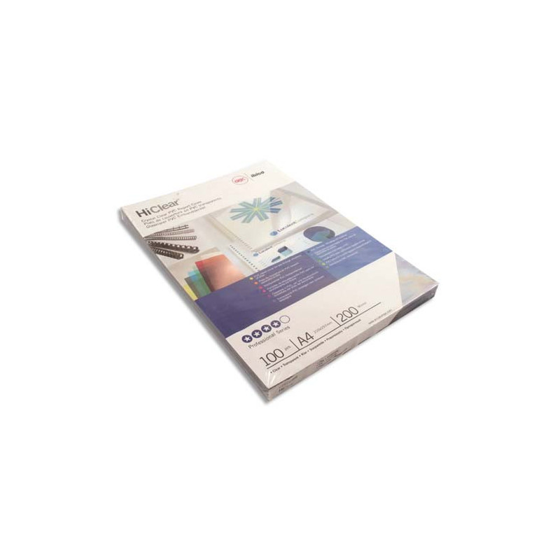 GBC Boîte de 100 Couvertures transparentes 200µ incolore CE012080E