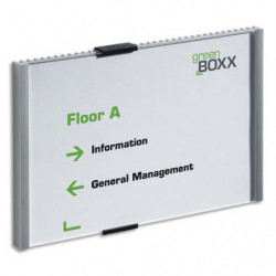 DURABLE Plaque de porte Infosign A5 aluminium - livrée avec kit fixations - L210 X H148,5 mm - Argent