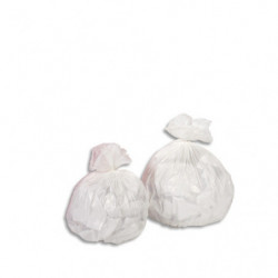 Carton de 10 rouleaux de 50 Sacs-poubelles 30 litres Blanc en polyéthylène haute densité