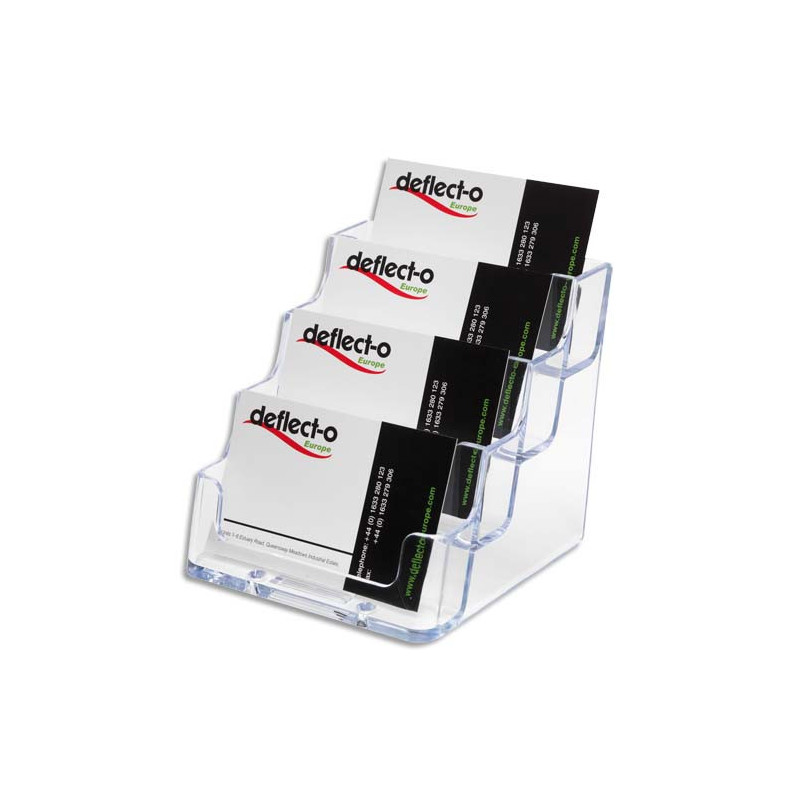 DEFLECTO Porte-cartes visite 1x4 compartiment transparent 9.8X8.9X10,5cm
