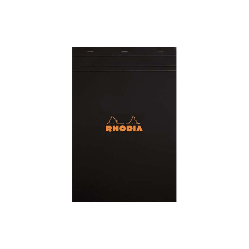 RHODIA Bloc de direction couverture Noire 80 feuilles(160 pages) format A4 réglure 5x5