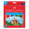 FABER CASTELL Etui de 48 crayons de couleur Château assortis + un taille-crayon