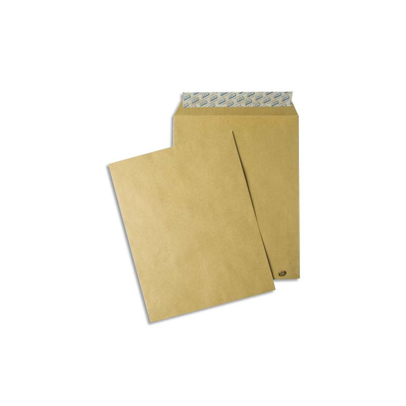 GPV Paquet de 50 pochettes kraft brun auto-adhésives 85g format C4 229 x 324 mm