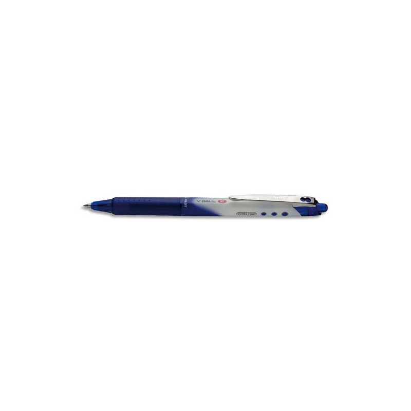 PILOT Stylo roller pointe métal rétractable 0,5 mm encre liquide Bleue V-BALL RT 05