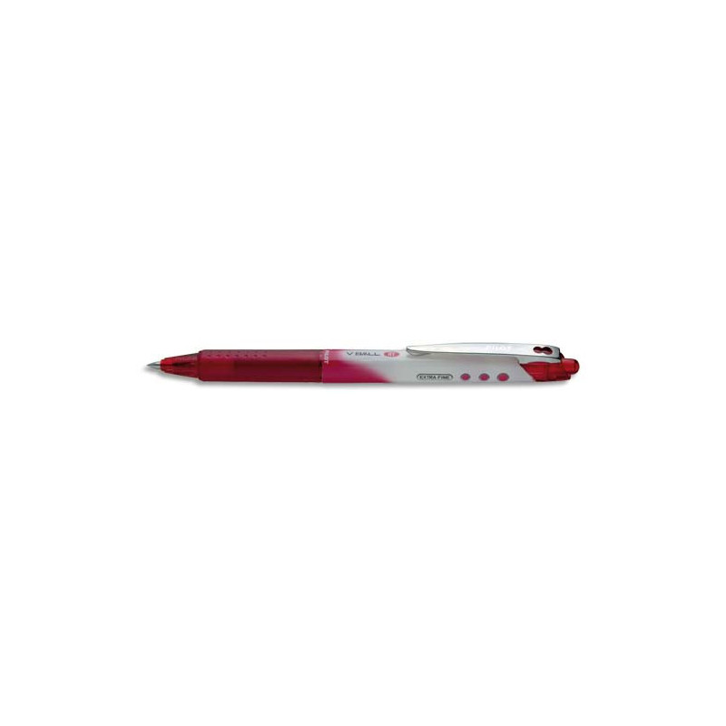 PILOT Stylo roller pointe métal rétractable 0,5 mm encre liquide Rouge V-BALL RT 05