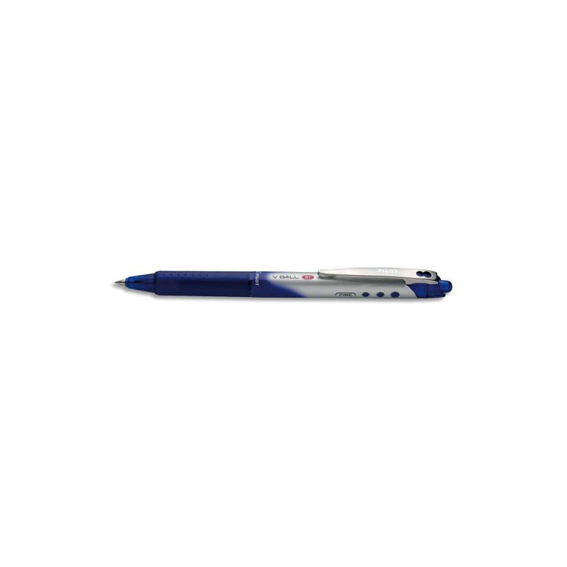 PILOT Stylo roller pointe métal rétractable 0,7 mm encre liquide Bleue V-BALL RT 07