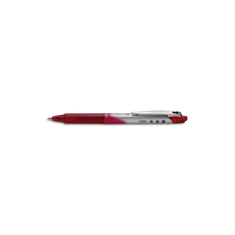 PILOT Stylo roller pointe métal rétractable 0,7 mm encre liquide Rouge V-BALL RT 07