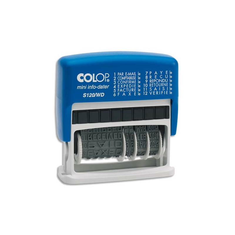 COLOP Dateur multiformules commercialesx12 - S 120 WD à encrage automatique. Hauteur caractères 4mm