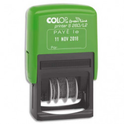 COLOP Dateur formule bicolore PAYE LE - Printer S 260 L2 GreenLine. Encr.auto. Dim.empreinte 24x45mm