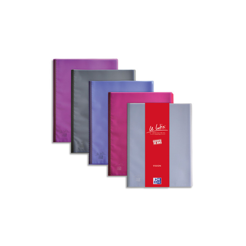 OXFORD Protège-documents LUTIN VISION 100 vues, 50 pochettes. En PVC translucide. Coloris assortis