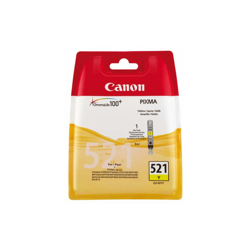 CANON Cartouche Jet d'encre Jaune CLI521Y-2936B001