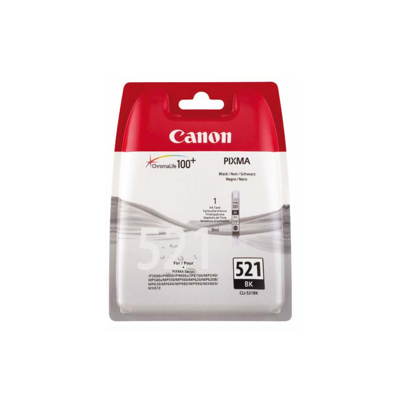 CANON Cartouche Jet d'encre Noir CLI521BK