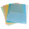 ESSELTE Sachet 5 chemises double poche assortis en PP 18/100e. 2 pochettes feuilles A4 ou 1 feuille A3.