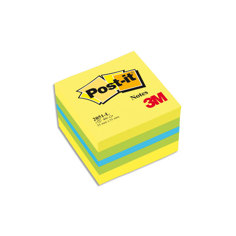 POST-IT Mini cube Rêves classique 5,1 x 5,1 cm - 400 feuilles  Jaune citron