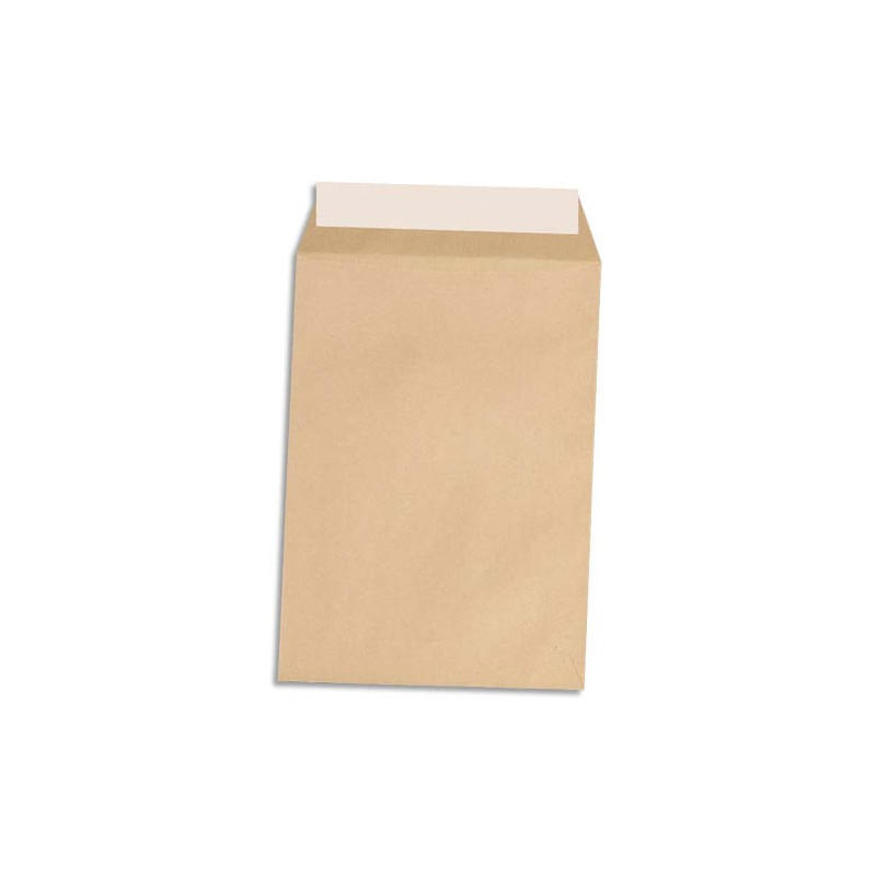 PERGAMY Boîte de 500 pochettes kraft Brun 90g B5 176x250 mm auto-adhésives