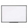 PERGAMY Tableau Blanc mélaminé Essential, cadre en PVC, Format : L60 x H45 cm