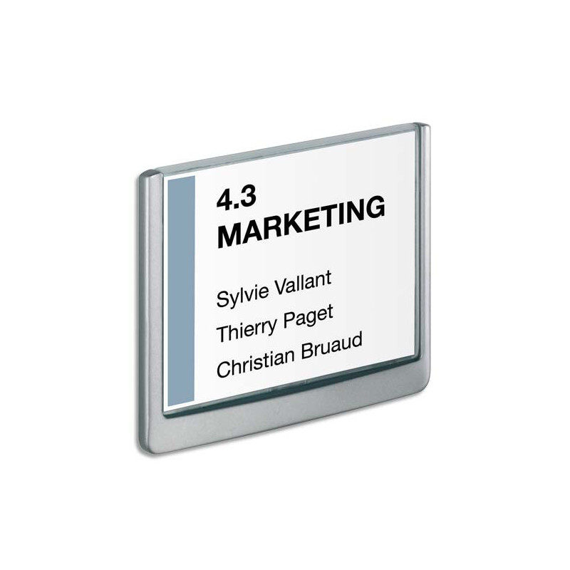 DURABLE Plaque de porte Clicksign A6 en ABS - livrée avec kit fixations - L149 x H105,5 mm - Graphite