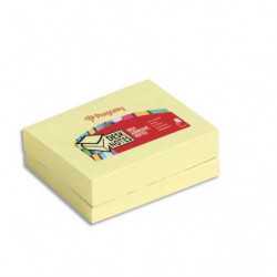 PERGAMY Lot de 12 blocs de 100 feuilles repositionnables dimensions 3,8x5,1cm. Coloris Jaune