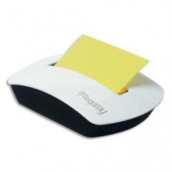 PERGAMY Dévidoir Z-note transparent rechargeable + 1 bloc Z-note 100 feuilles 7,6 x 7,6 cm coloris Jaune