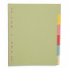 PERGAMY Jeu 6 intercalaires neutres 6 touches carte recyclée 170g. Format A4+. Coloris assortis pastel