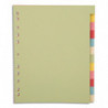 PERGAMY Jeu 12 intercalaires neutres 12 touches carte recyclée 170g. Format A4+. Coloris assortis pastel