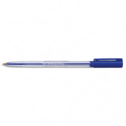 PERGAMY Stylo à bille pointe moyenne encre Bleue corps plastique cristal avec capuchon