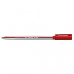 PERGAMY Stylo à bille pointe moyenne encre Rouge corps plastique cristal avec capuchon