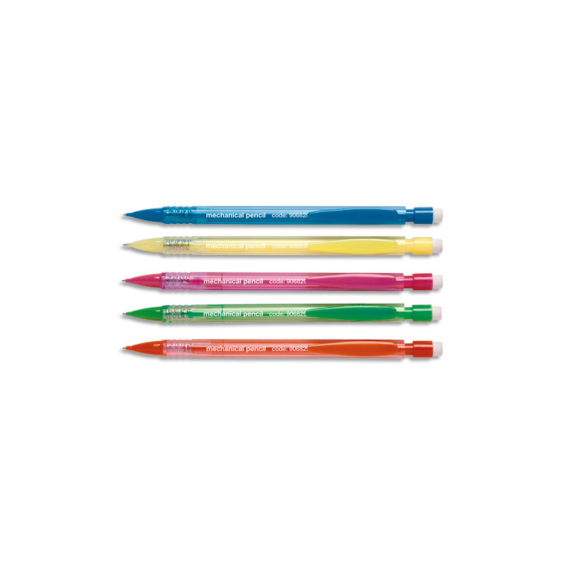 PERGAMY Porte-mines jetables 5 couleurs assortis translucides
